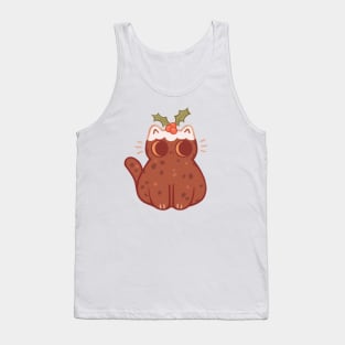 Christmas Pudding Cat Tank Top